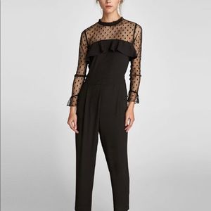 Zara black tulle jumpsuit